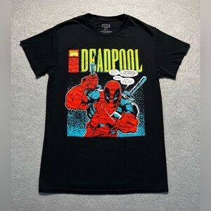 Marvel Deadpool T-Shirt Men’s Small Black Graphic Comic Style